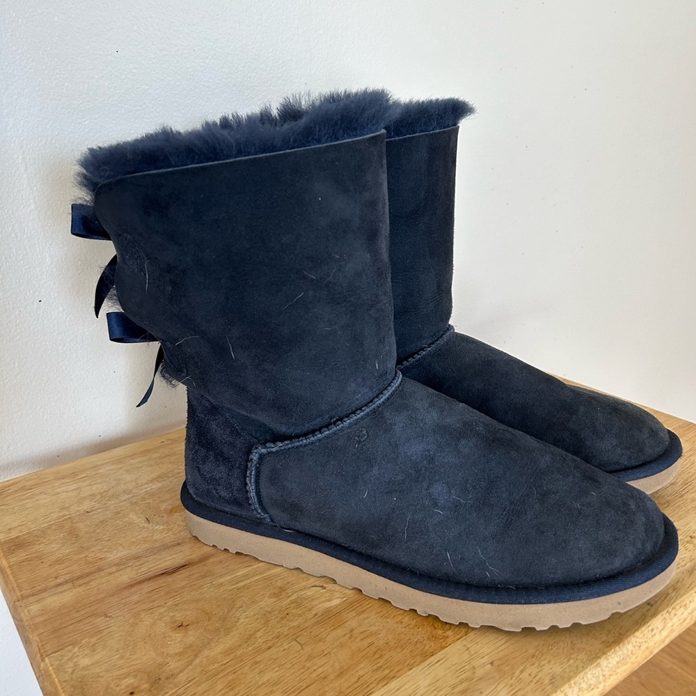 Navy Blue UGG Bailey Bow ll Boots